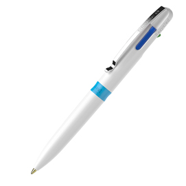 Penna a sfera take 4 - punta media - 4 colori - fusto bianco - schneider