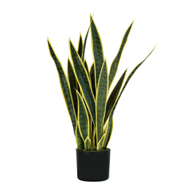 Pianta ornamentale sansevieria - artificiale - polietilene - 21 foglie - 75 cm - king collection