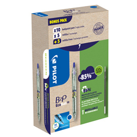 Penna - punta 1.0 mm - 10 refill b2p inclusi - blu - pilot - conf. 10 pezzi