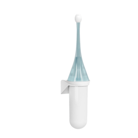 Portascopino da parete - 480 x 113 x 92 mm - bianco / azzurro - replast