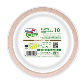 Piatti piani twin naturgo - in polpa - d 22 cm - dopla - conf.10 pezzi