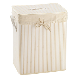 Porta biancheria - 41 x 31 x 50 cm - bambu' - bianco - king collection