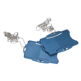 Portabadge detectabile - con catenella - blu - linea flesh