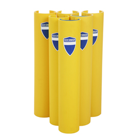 Protezione per scaffalature - per montanti larghi 70-87 mm - h 60 cm - giallo - rack armour