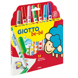 Pennarelli bebe' - colori assortiti - giotto - conf. 12 pezzi