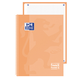 Quaderno spiralato pastel 1 f.to a4+ 90gr pesca oxford