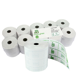 Rotolo per registratore cassa - lunga durata - 57,5 mm x 30 m - diametro esterno 50 mm - anima 12 mm - 55 gr - carta termica - sabacart - blister 10 pezzi