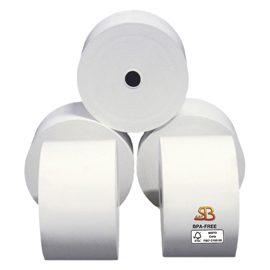 Rotolo per distributori self service - 57 mm x 85 m - diametro esterno 87 mm - anima 12 mm - 70 gr - carta termica bpa free - sabacart