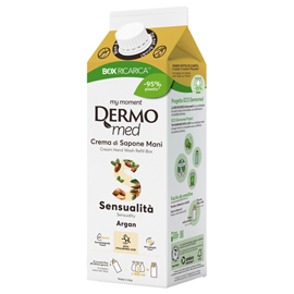 Ricarica crema di sapone mani - carton box - 900 ml - argan - dermomed
