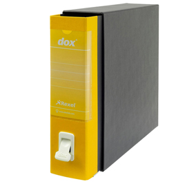 Registratore new dox 1 giallo dorso 8cm f.to commerciale rexel