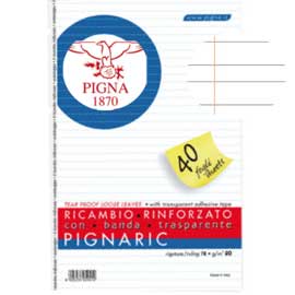 Ricambi forati rinforzati a4 rigo di 1° 40fg 80gr pignaric
