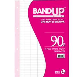 Ricambi forati rinforzati bandup a4 90gr 40fg rigo di 1a bm