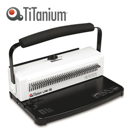 Rilegatrice manuale uw15 dorso metallico 34 anelli 3:1 titanium