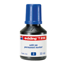 Ricarica inchiostro permanente 30ml t25 blu edding