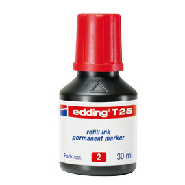 Ricarica inchiostro permanente 30ml t25 rosso edding
