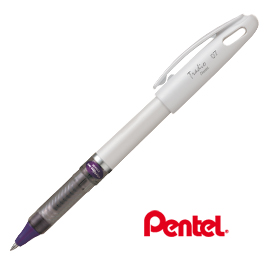 Roller con cappuccio energeltradio viola 0.7mm fusto bianco pentel