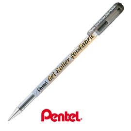 Roller gel per tessuto 1,0mm inchiostro permanente nero pentel