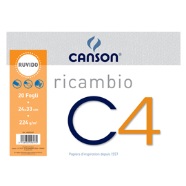 Ricambi per album c4 24x33cm 224gr 20fg ruvido canson