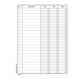 Registro dare-avere-saldo 96pag. 17x12cm 133300000 semper