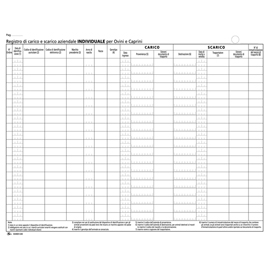 Registro aziendale carico-scarico ovini caprini 46pag. Numer. Sem001200 semper