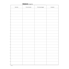 Registro firma presenza - 49 pag - 31x24,5cm - du1338100000 - data ufficio