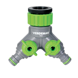 Raccordo rubinetto - 2 uscite regolabili - verdemax