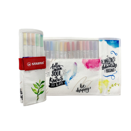 Rotolo 18 pennarelli stabilo pen 68 brush colori assortiti