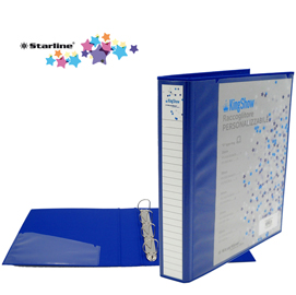Raccoglitore kingshow 50 a4 4d blu 22x30cm personalizzabile starline