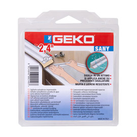 Sigillante adesivo per doccia e lavabi sany 22mm x 2,4mt bianco geko