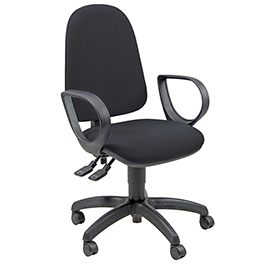 Sedia operativa jupiter - con braccioli - nero - unisit