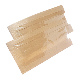Sacchetto per alimenti - con finestra - 14 x 24 cm - carta kraft - avana - viva - conf. 1000 pz