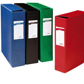 Scatola archivio scatto 60 25x35cm rosso sei rota