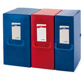 Scatola archivio big 120 250x350mm rosso c/maniglia sei rota