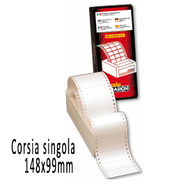Scatola 1500 etichette adesive s625 148x99mm corsia singola markin