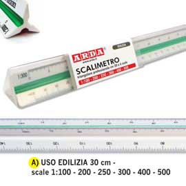 Scalimetro isoteck arda 30cm per edilizia (scale 1:100-200-250-300-400-500)