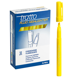 Scatola 12 evidenziatori highlighter giallo tratto fluo