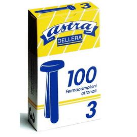 Scatola 100 fermacampioni n.8 38mm ottonati astra