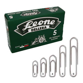 Scatola 100 fermagli n.5 mm49 zincati antiruggine leone