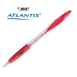 Scatola 12 penne sfera scatto bic atlantis 1.0mm rosso