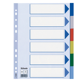 Separatore neutro in ppl 6 tasti colorati f.to a4 esselte