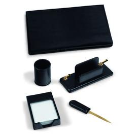 Servizio scrittoio art.119 marrone in similpelle (5 componenti)