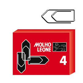 Scatola 100 fermagli n.4 mm32 zincati leone