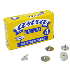 Scatola 100 puntine astra n.4 acciaio lucido