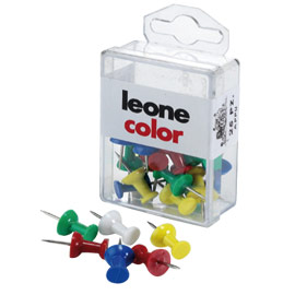 Scatola 25 spilli cartografici clessidra colori assort.leone color