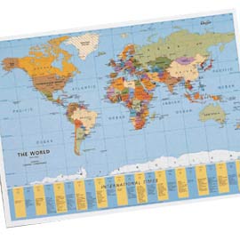 Sottomano geographic planisfero 40x53cm 45350 laufer