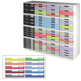 Set 10 frontalini colorati per cassetti 11cm modulo a4 multiform