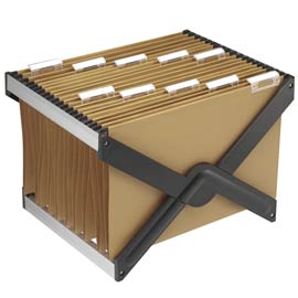 Supporto per cartelle sospese luxor con 10 cartelle 39cm avana