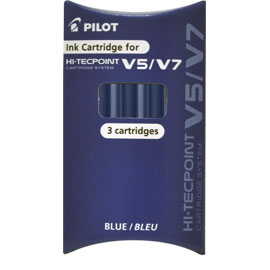 Set 3 refill roller hi-tecpoint v5-v7 ricaricabile blu begreen pilot