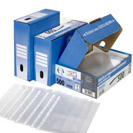 Scatola 500 buste forate 22x30 superior liscio ppl favorit