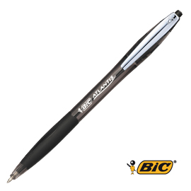 Scatola 12 penne sfera scatto bic®atlantis premium clip metal 1,0mm nero